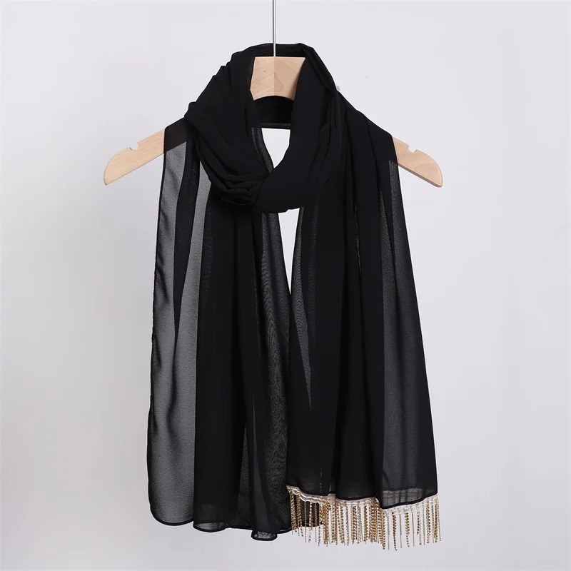 Diamant Halskette Kette Blase Chiffon Hijab Ramadan festen Schal Schal Frauen Sonnenschutz Kopftuch Outdoor wind dichte Kopf wickel 2024 – Detail 8