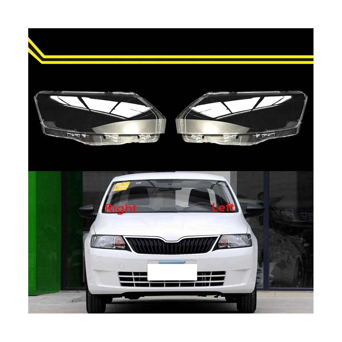 

Car Front Headlight Glass Head Light Transparent Lampshade Lamp Shell Auto Lens Cover Styling for Rapid 2013-2016