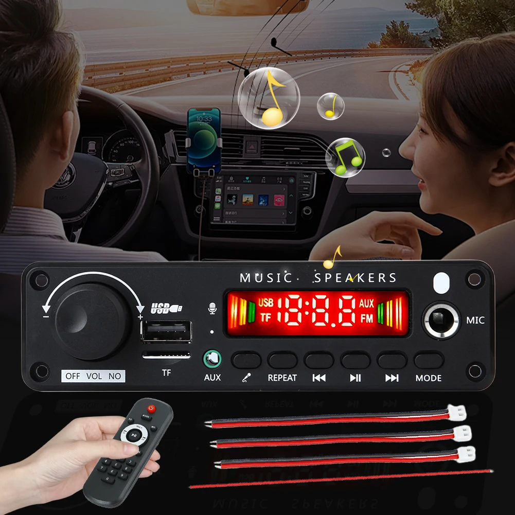 150W 앰프 오디오 MP3 플레이어 6.5mm 마이크 블루투스 호환 5.0 FM 라디오 모듈 TF USB MP3 WMA 오디오 보드(리모컨 포함)