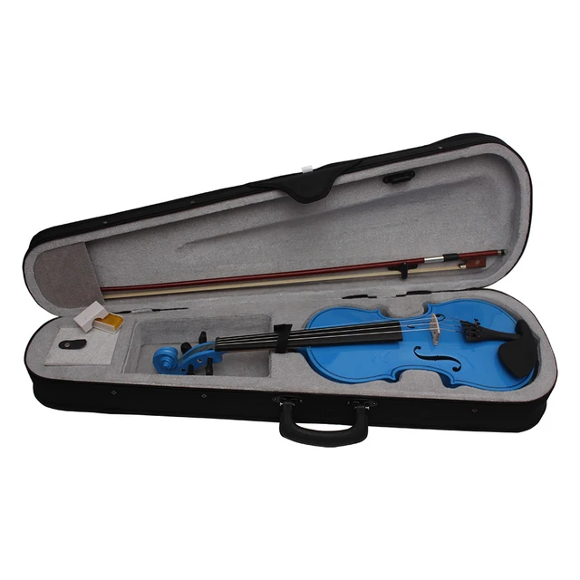 Violon à panneau en érable bleu pour débutants avec étui, cordes d'archet,  assistant lancé, estimations de la musique des enfants à l'étude, pièces  adaptées, 4/4 - AliExpress