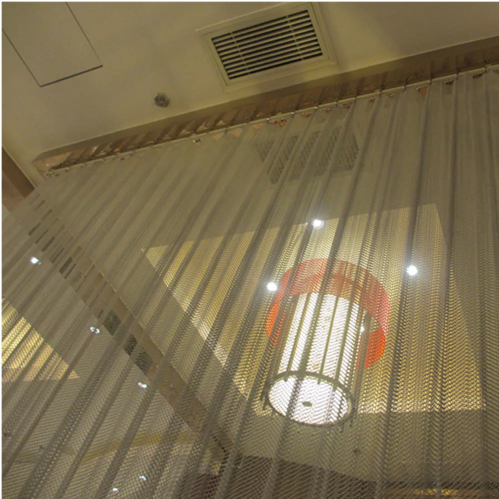 Vibrant Ceiling-Hung Chain-Link Metal Mesh Wind Decor 6