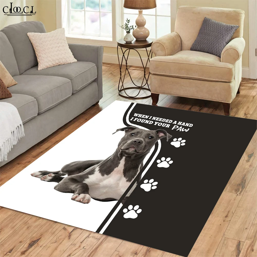 CLOOCL Animals Dog Pit Bull Carpets I Found A Paw 3D Printed Carpets