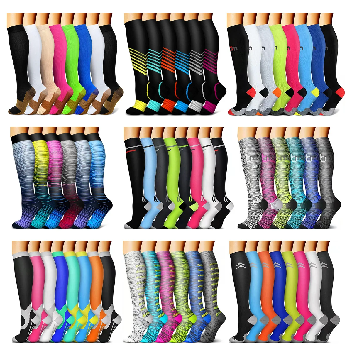 

Men and Women Compression Socks Promote Blood Circulation Recovery Varicose Veins Nursing Hiking Travel Running Sports Socks