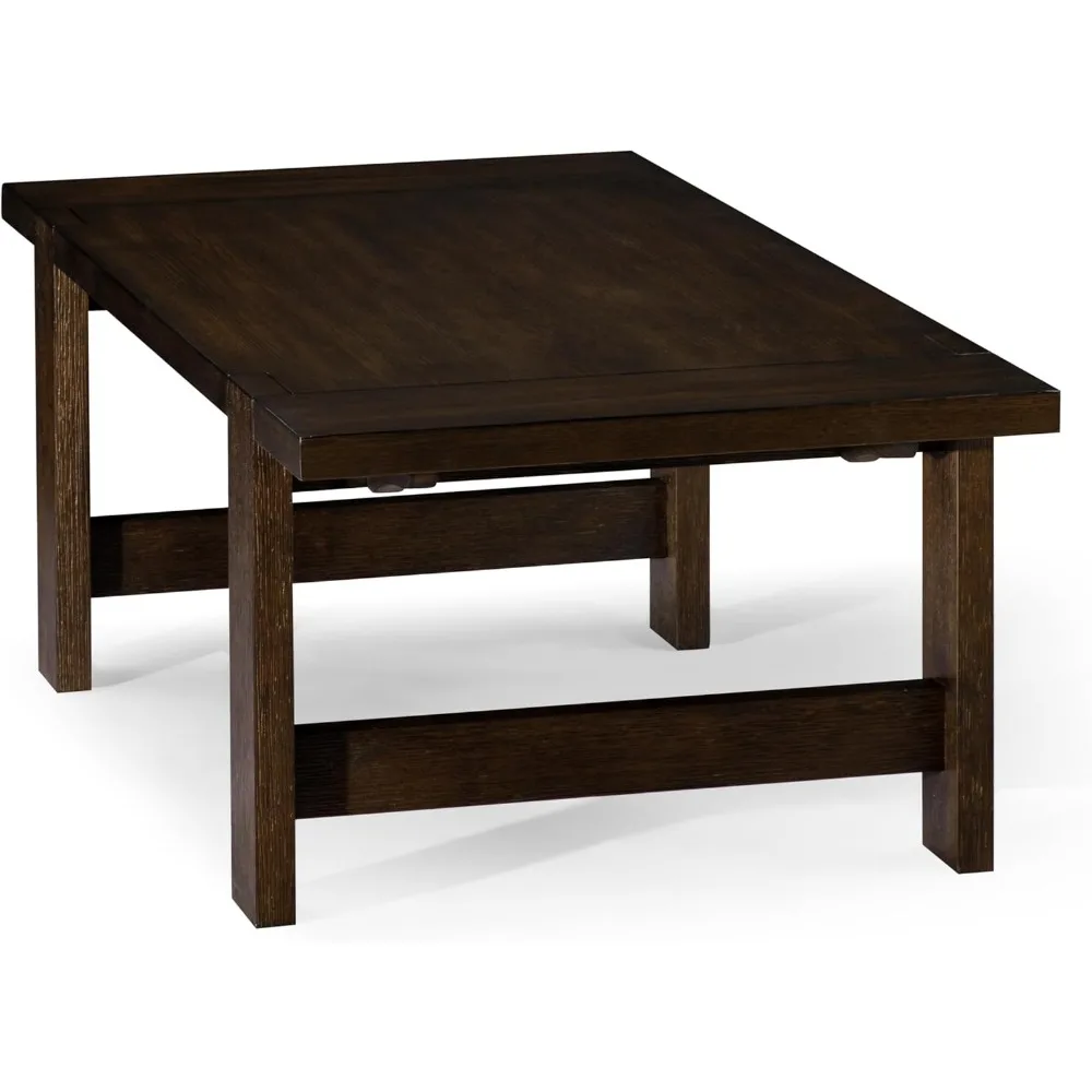 Wood Coffee Table, 48" x 24", Rustic Farmhouse Living Room Furniture, Industrial Modern Room Decor, (Aged Brown) Café Tables 4