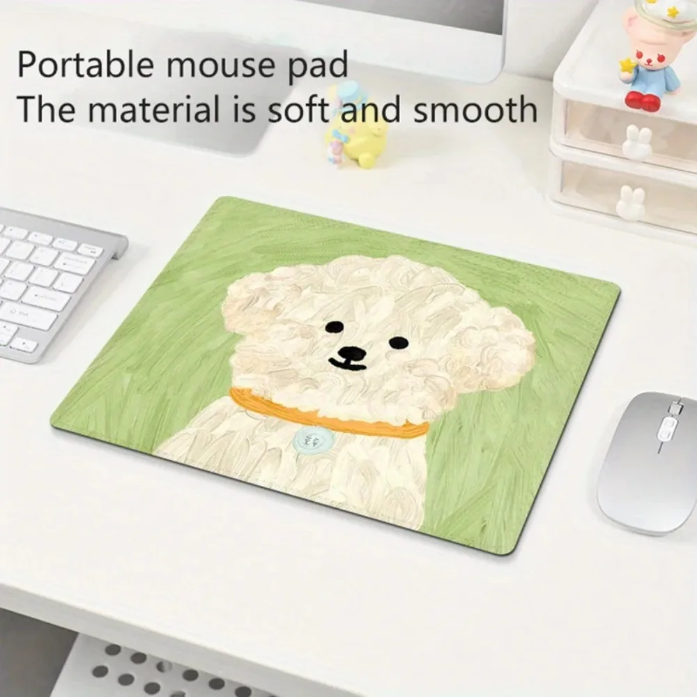 Charming Puppy Mouse Pad with Anti-Slip Rubber and Durable Stitching