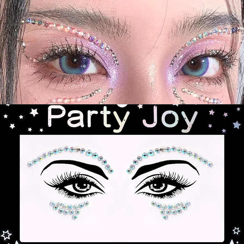 

Face Jewelry Diamond Makeup Glitter Crystal Pearl Temporary Tattoo Sticker Festival Party Eyes Face Makeup Body Art Rhinestones