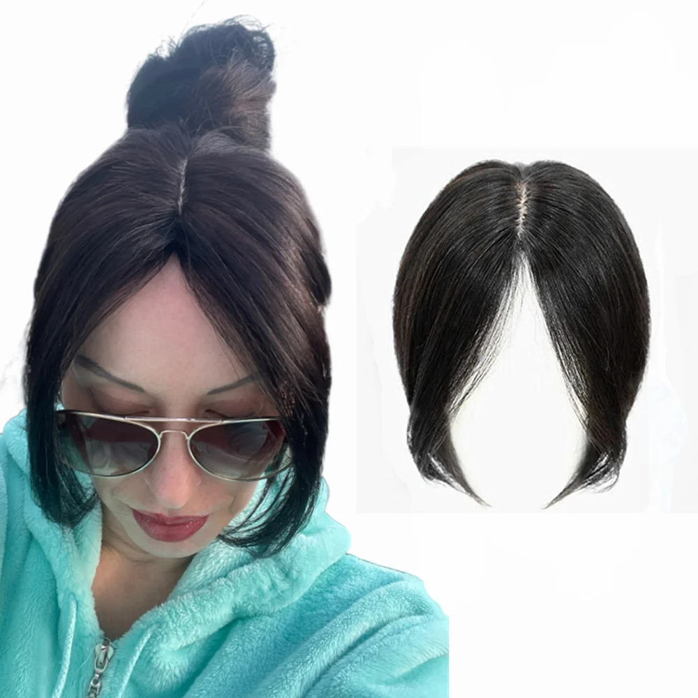 248283-f5bbe9.png S8dfe0e069f17484ca59aa16734470cf1C Clip in Natural Human Hair Bangs Fringe Hair Pieces Middle Part Brazilian Extension Topper For Women Hair Loss 10inch Non-Remy Mallzona