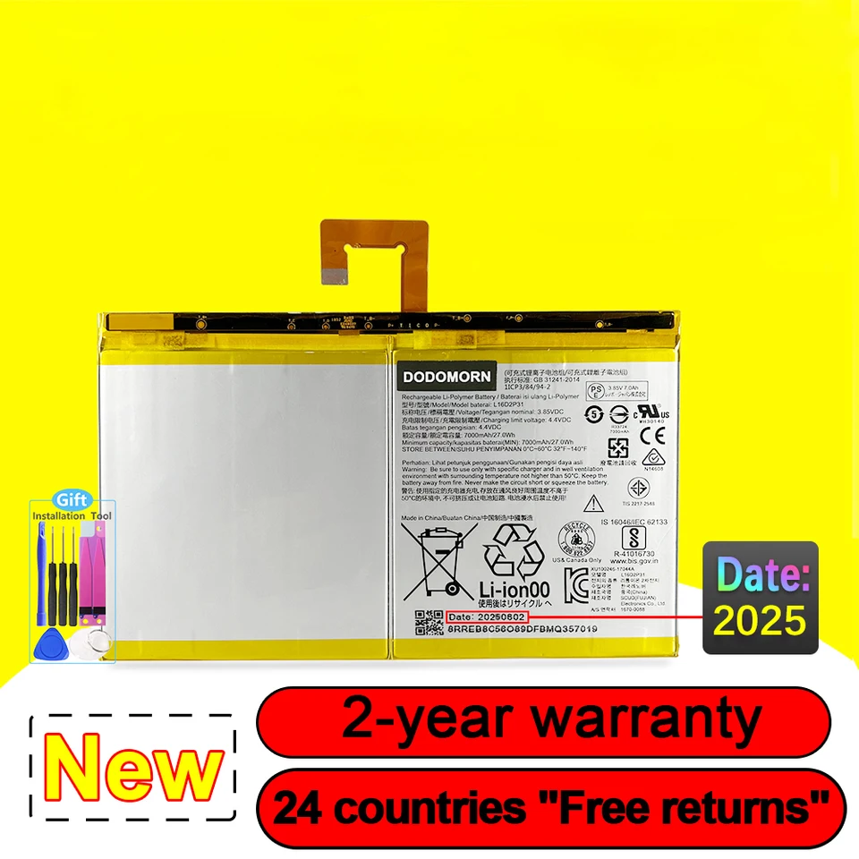 100% New Battery For Lenovo Tab M10 FHD Plus X616 X616M Tablet