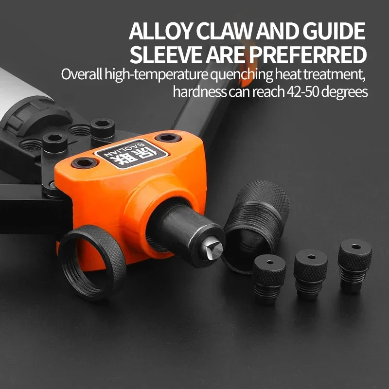 50pcs Rivet Nut and Hand Riveter Set Professional Manual Rivet Gun Tool For Home Repair Double Insert Manual Riveter Tool