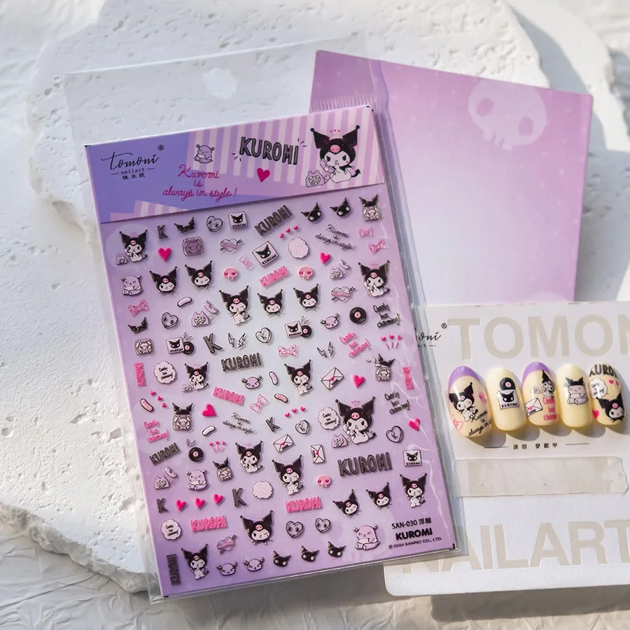 Tomoni Anime Sanrio Cinnamoroll Nagelaufkleber Cartoon Hello Kitty Aufkleber für Nägel Nail Art Supplies Nagelaufkleber Drücken Sie auf die Nägel – Detail 10