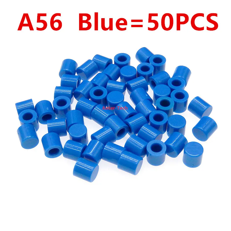 50Pcs/ batch A56 plastic cap 6x6mm touch button Switch Cap Kit 6*6mm switch Red black blue green white gray yellow color buttons