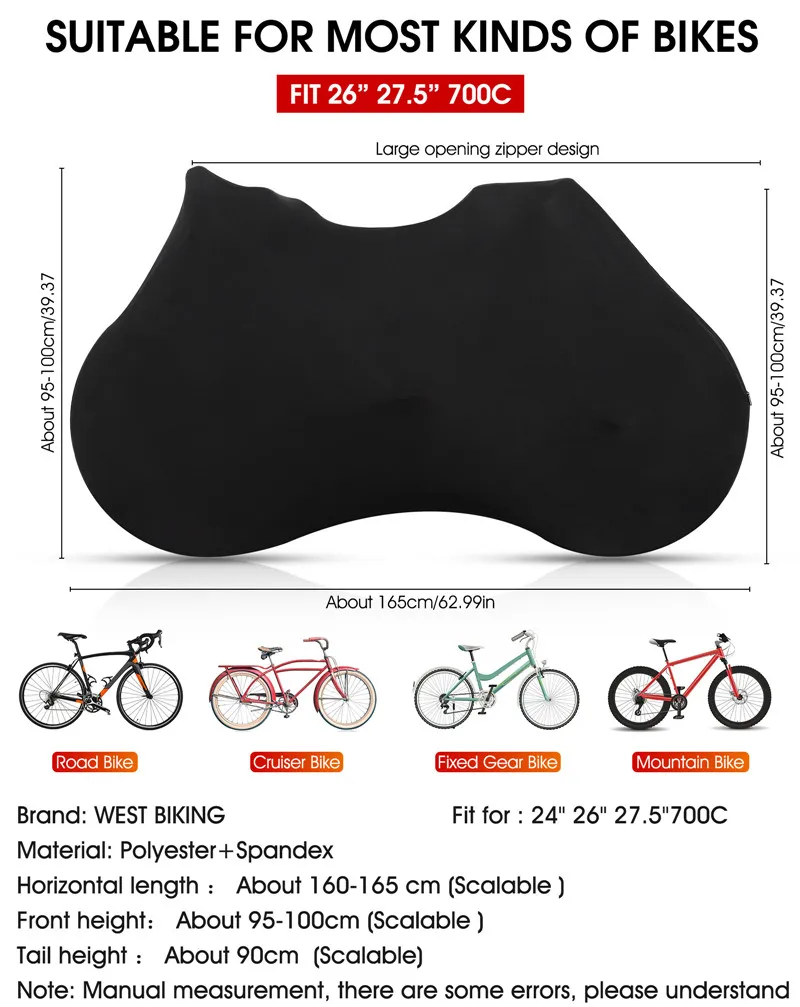 Description Picture 4 of itemWEST BIKING Bike Full Cover Dustproof Scratch-proof Bicycle Protector Cover Road MTB Storage Bag Frame Wheel Protective Gear