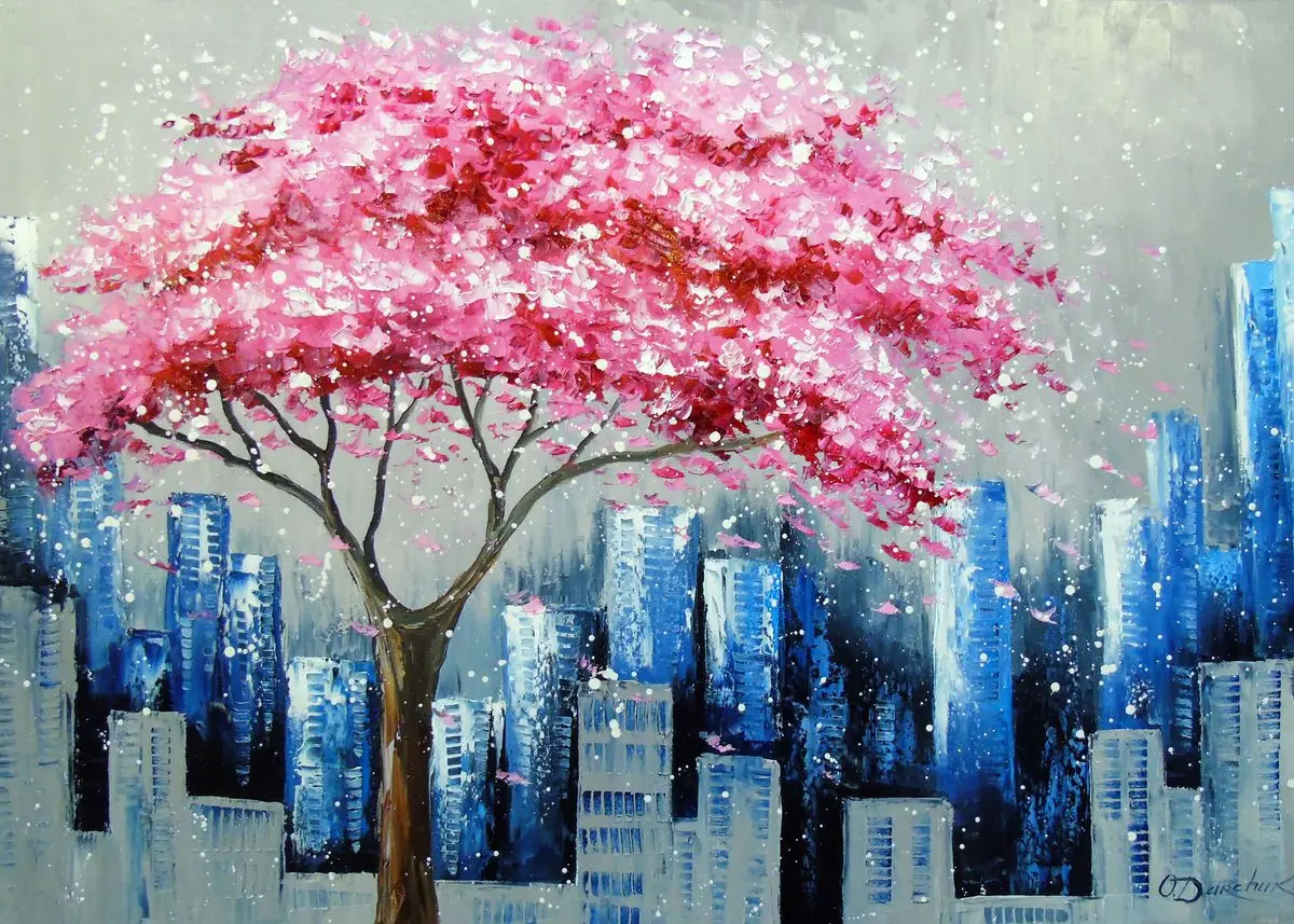 Vibrant Floral Landscape Canvas Art - High-Saturation Wall Décor Poster