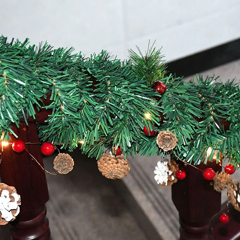 5 m Weihnachten künstliche Kiefernblatt Rattan Streifen Girlande Weihnachten Kiefer Rattan Kranz Dekor Weihnachtsbaum Ornament 2026 Navidad – Detail 8