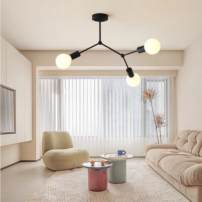 1Pc three E27 bulb base chandelier Suitable For Living Room Bedroom Kitchen Lighting Fixtures (without bulb）ceiling chandelier