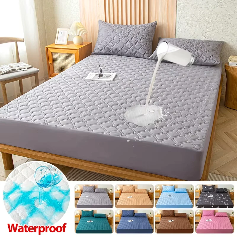 Waterproof Mattress Protector Cover Sheet Covers Full package Thick Elastic Band Fitted Sheet Bed Cover 90/180x200cm For Bedroom