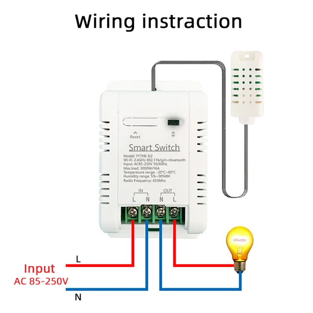 Tuya WiFi Switch 16A 3000W Wireless Control with Power Consumption Monitoring Temperature and Humidity Thermostat Alexa 6