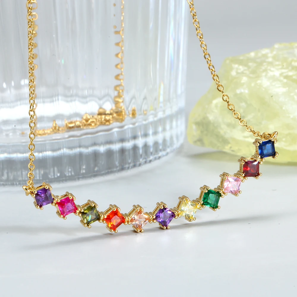 14K Gold Baguette Birthstone Pendants, Silver Rectangle Multi Necklace,  Custom Made Birthday Gift For Her, Christmas Mom - Yahoo Shopping