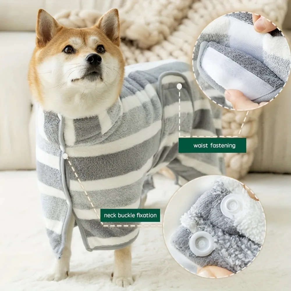 Pet Bath Towel Quick-Dry Fiber Dog Bathrobe for Medium Large Dogs