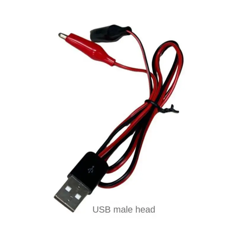 Alligator clips electric test clamp test clip test hooks clips alligator clip adapter 1~10PCS to USB male connector power supply adapter wire 58cm cable red and black