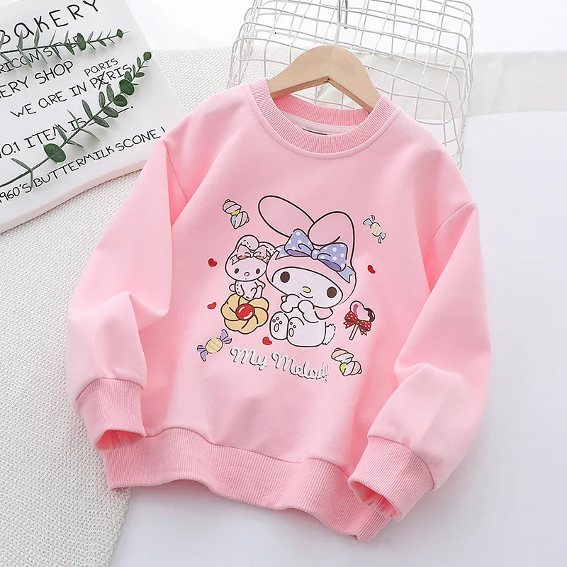 

Kawaii Sanrios Anime My Melody Kids Sweaters Cartoon Long-Sleeved Pullovers Tops Boy Girl Baby Clothes Tracksuit Sportswear Gift