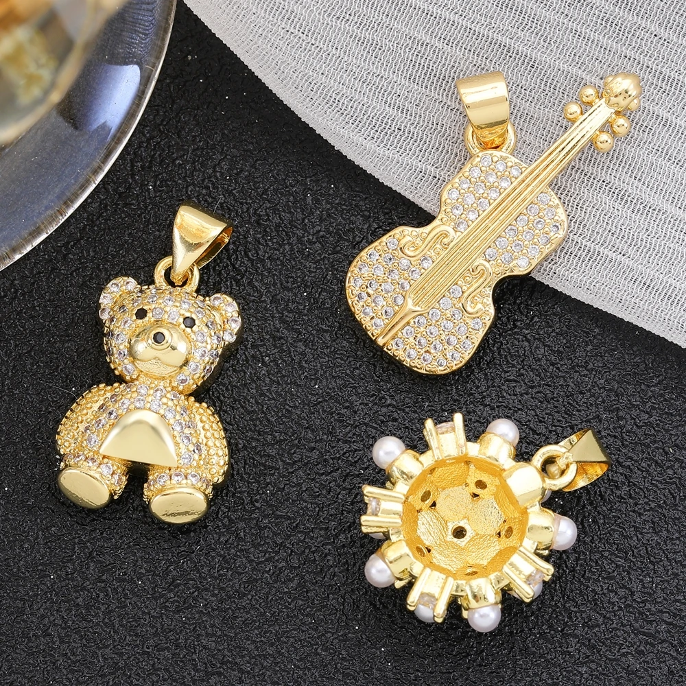 Juya Handgemachte Micro Pave Zirkon Halbmond Stern Griechischen Bösen blick Liebe Herz Charms Für DIY Frauen Männer Anhänger Schmuck Machen – Detail 6
