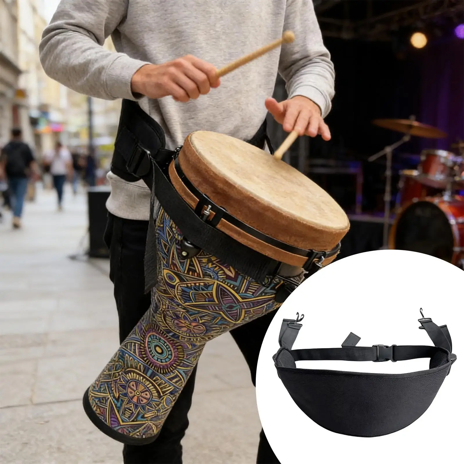 Djembe 허리 스트랩 액세서리 교체 휴대용 스네어 드럼 전문 타악기 벨트 아프리카 핸드 드럼 벨트