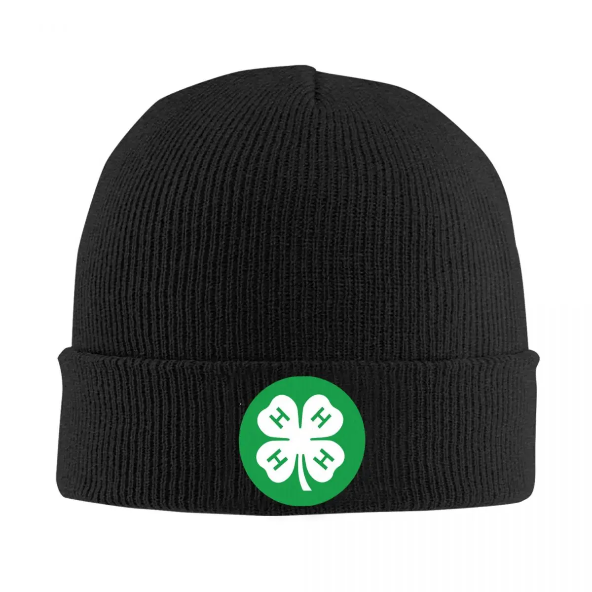 

Four Leaf Clover 4H Emblem Bonnet Hat Knitted Hat Men Women Fashion Unisex Adult Winter Warm Beanies Cap