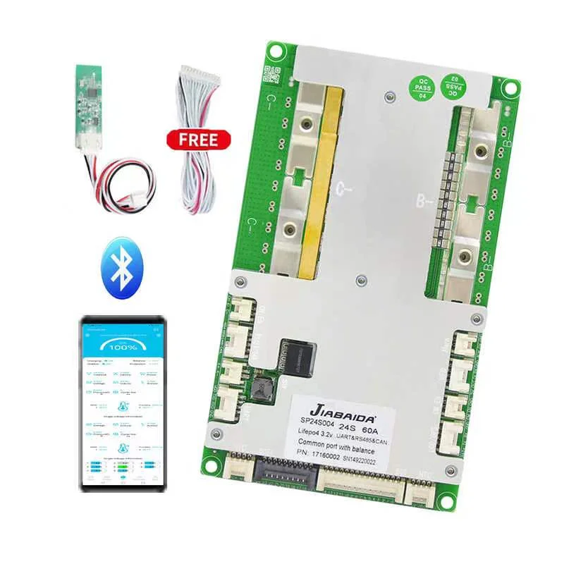 JBD BMS Lifepo4 8S 10S 12S 14S 15S 16S 18S 20S 21S 24S Smart BMS RS485 40A 60A 100A 150A 200A BT For Lithium ion Battery Pack