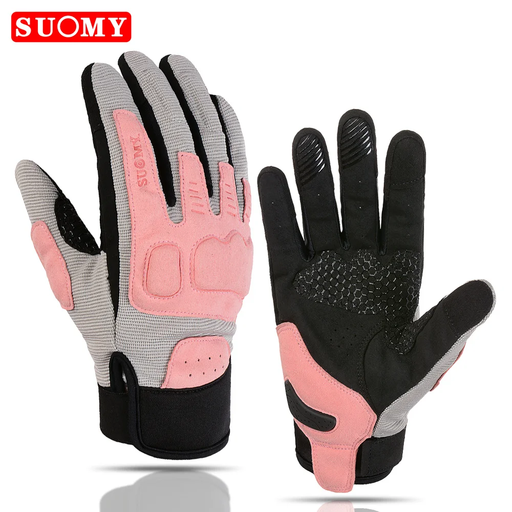 CHCYCLE Motorcycle Gloves For Women Touch Screen Summer Motorbike Dirt Bike Full Finger Gloves Red M - View #8