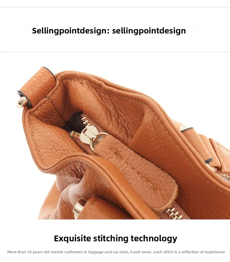 Sac bandoulière en cuir de vachette souple