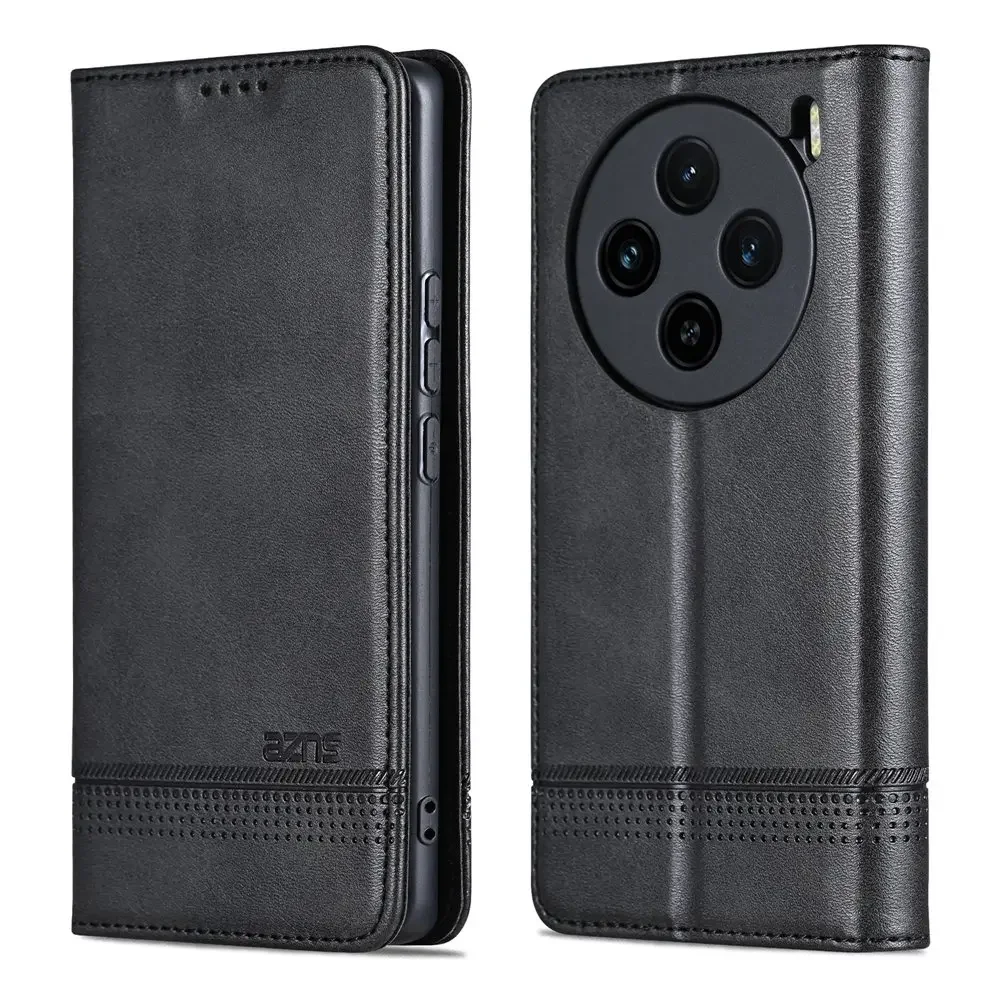 Leather Flip Case with Card Holder and Magnetic Wallet Closure - Elegant Phone Cover