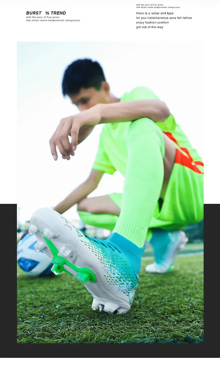 Vīriešu futbola apavi ar radzēm, sporta apavi, futzāla bērnu futbola zābaki, iekštelpu un āra treniņu apavi, neslīdoši apavi_voghion.com