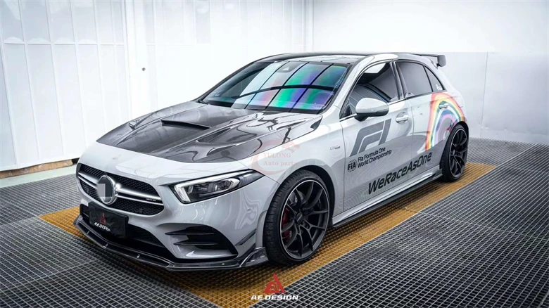 AE Style Carbon Fiber front hood car Bonnet For Mercedess-Benzs CLA45/S -