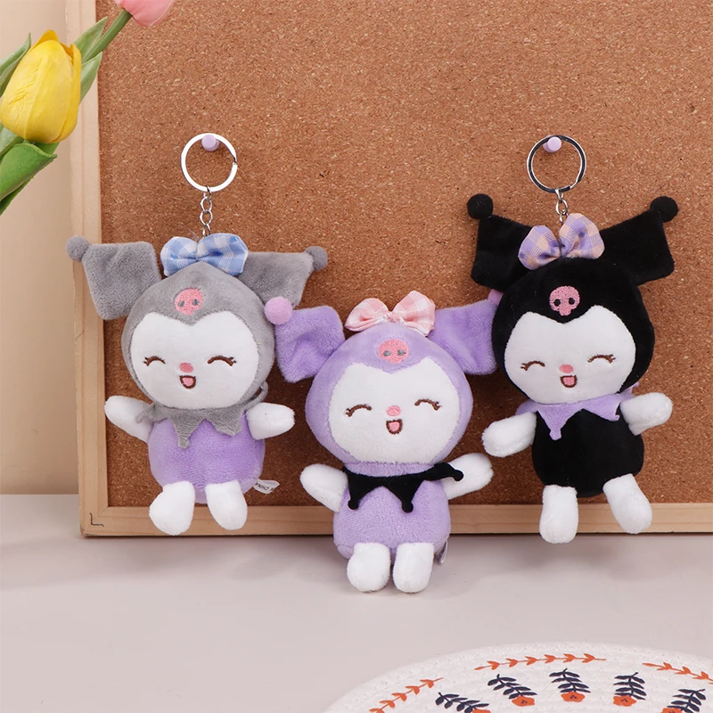 

Мультяшная плюшевая игрушка Kuromi, милая подвеска Sanrio, мягкая набивная кукла, брелок для автомобильного ключа, украшение для рюкзака, сумки, подарок