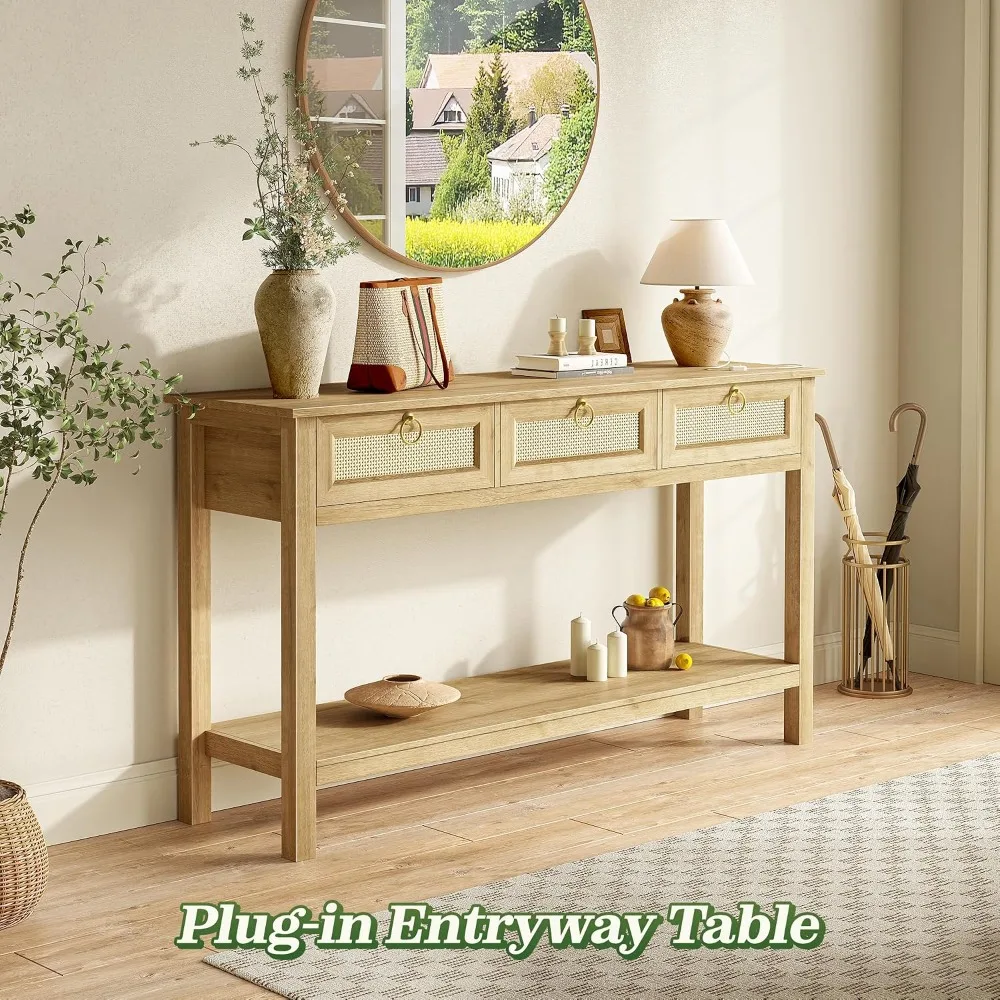 Rattan Console Sofa Table 3