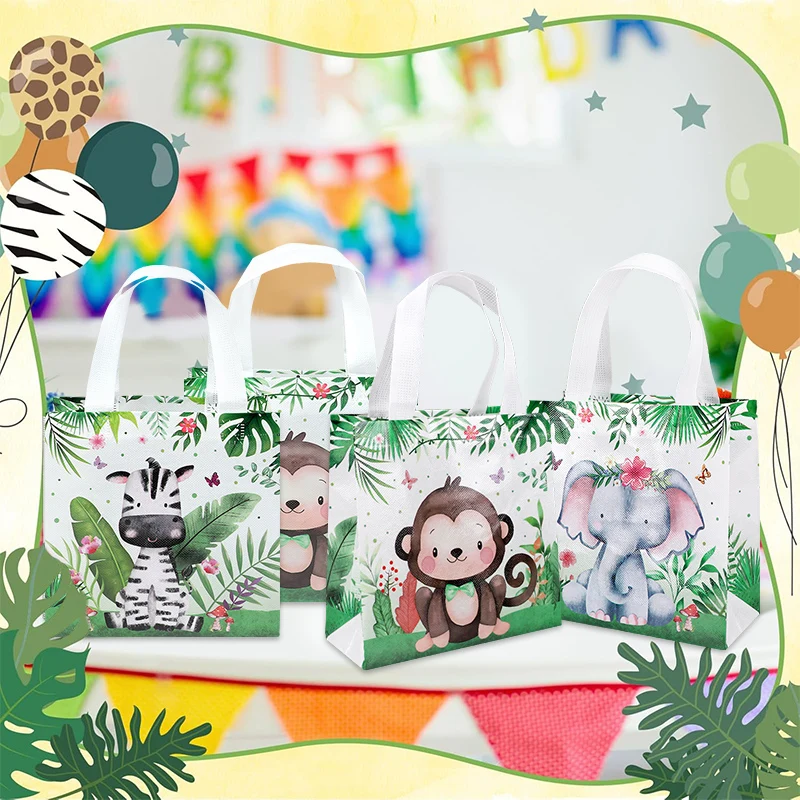 6/12/24 Stück Dschungeltiere Party Süßigkeiten-Geschenktüten Verpackungsbeutel Safari-Geschenktüte für Gäste Kindergeburtstag Zubehör Babyparty – Detail 7