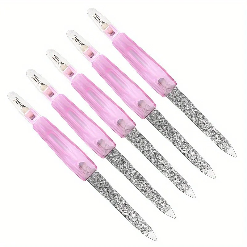 5pcs Double-ended, Dead Skin Fork, Double-sided Sanding Strip, Beauty Set, Accessories, Polishing File, Manicure Tools