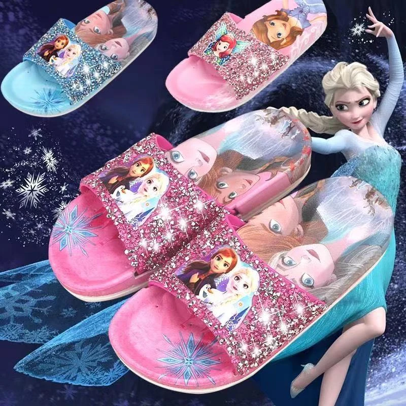 Bestuiven speelgoed trolleybus Disney Frozen Anna Elsa Shoes For Girl Children Lovely Cartoon Princess  Flat Kids Beach Home Shoes Inside Outside Slippers Socks - Socks -  AliExpress