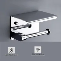 Toilet Paper Holder Wall Mount, Fits Mega Rolls Size  Toilet Paper Holder with Shelf,  Premium Rustproof Stainless Steel,Silver 1