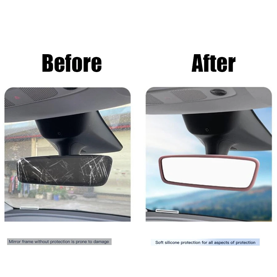 Rearview Mirror Protector For T-Esla Model Y Carinterior Spare Parts Auto Rearview Mirror Accessories Silicone Protective Cover