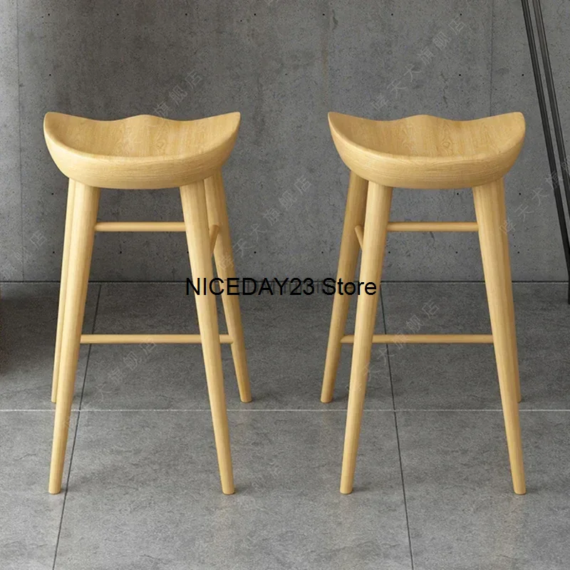 

Terrace Wood Bar Chair Outdoor Waterproof Minimalist Bar Chair Reception Desk Nordic Modern Kitchen Cadeiras Household Items