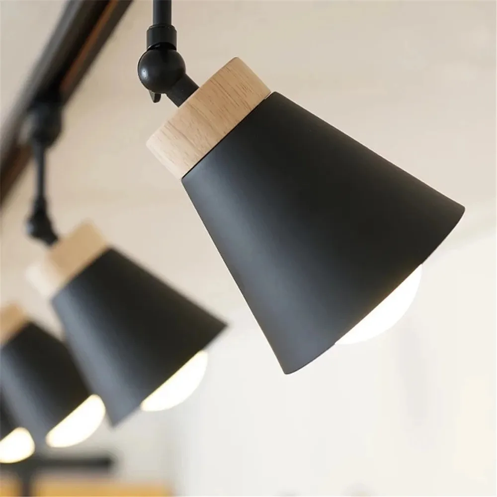 LED Track Light Track Rail Spotlight lampshade With E27 9W Bulb Track Lights Aluminum Rail lamp For Shop Window display lighting