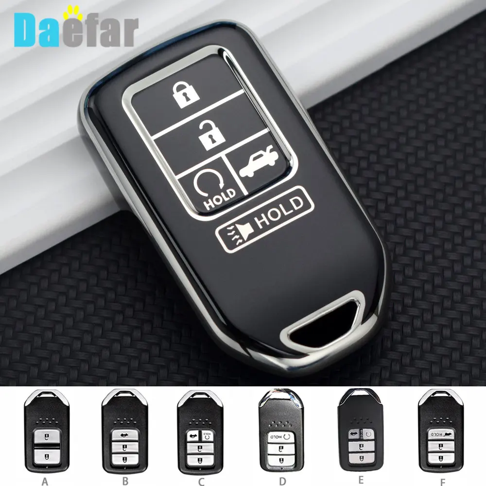 Пульт дистанционного управления из ТПУ для Honda Civic City Vezel Accord чехол CRV Polit Jazz Jade Crider Odyssey, защитный брелок для ключей с полным покрытием