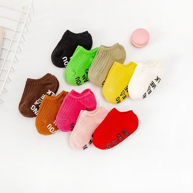 Cute Baby Cotton Rubber Anti-slip Floor Socks Boys Girls Casual Short Ankle Socks for Newborn Infant Kids Clothes Accessories