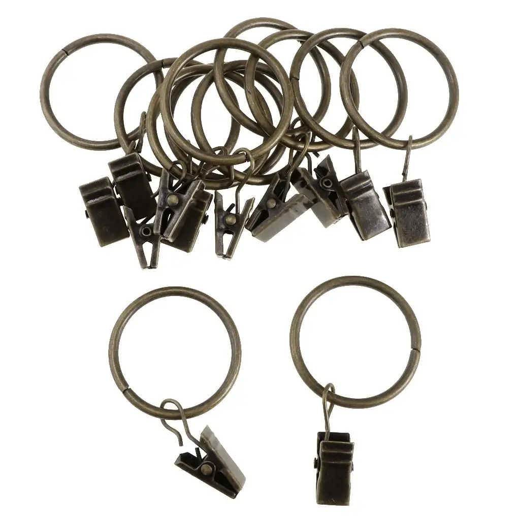 Curtain Clips Hook 12 Pack Rustproof Metal Drapery