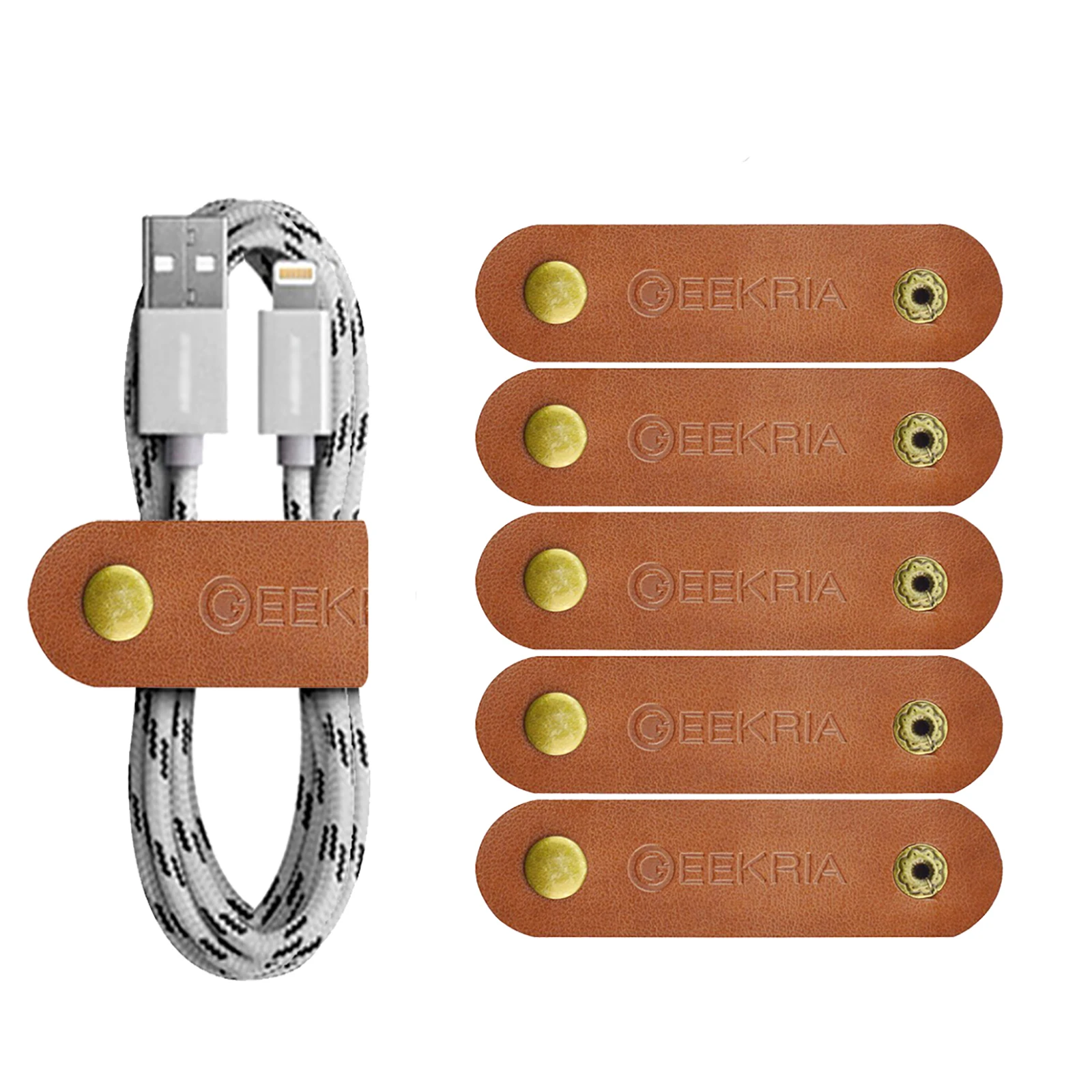Geekria-전원 코드 정리 이어폰 와인더, 케이블 스트랩, 충전 케이블 타이, USB 코드 밴디지/헤드폰 케이블, 5 개