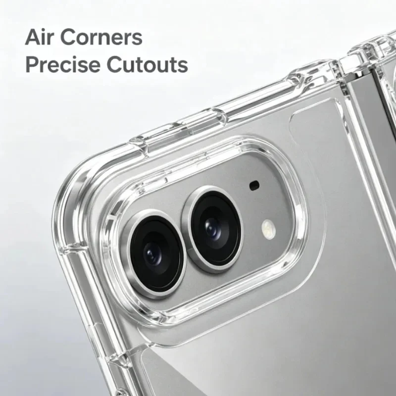 Transparent Shockproof Folding Phone Case with 360-Degree Protection