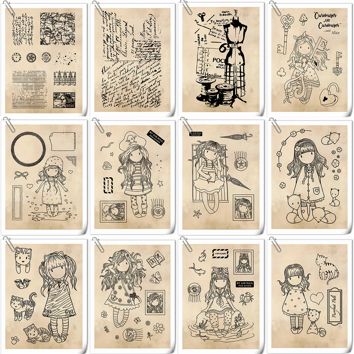 Hot Sale Vintage Clear Silicone Stamps for DIY Scrapbooking Paper Card Making Embossing Rubber Stamping