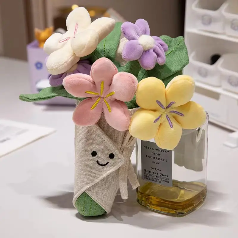 재미있는 샌드위치 햄버거 인형 봉제 장난감 소녀 하트 들고 꽃 인형, 창의적인 꽃다발, 홈 장식, 발렌타인 데이 선물